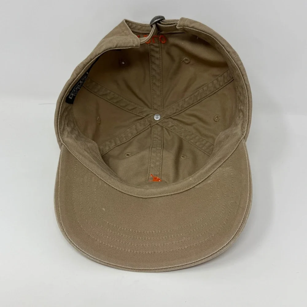 Polo Ralph Lauren Mens Khaki Tan Orange Pony Logo Adjustable Baseball Cap Hat